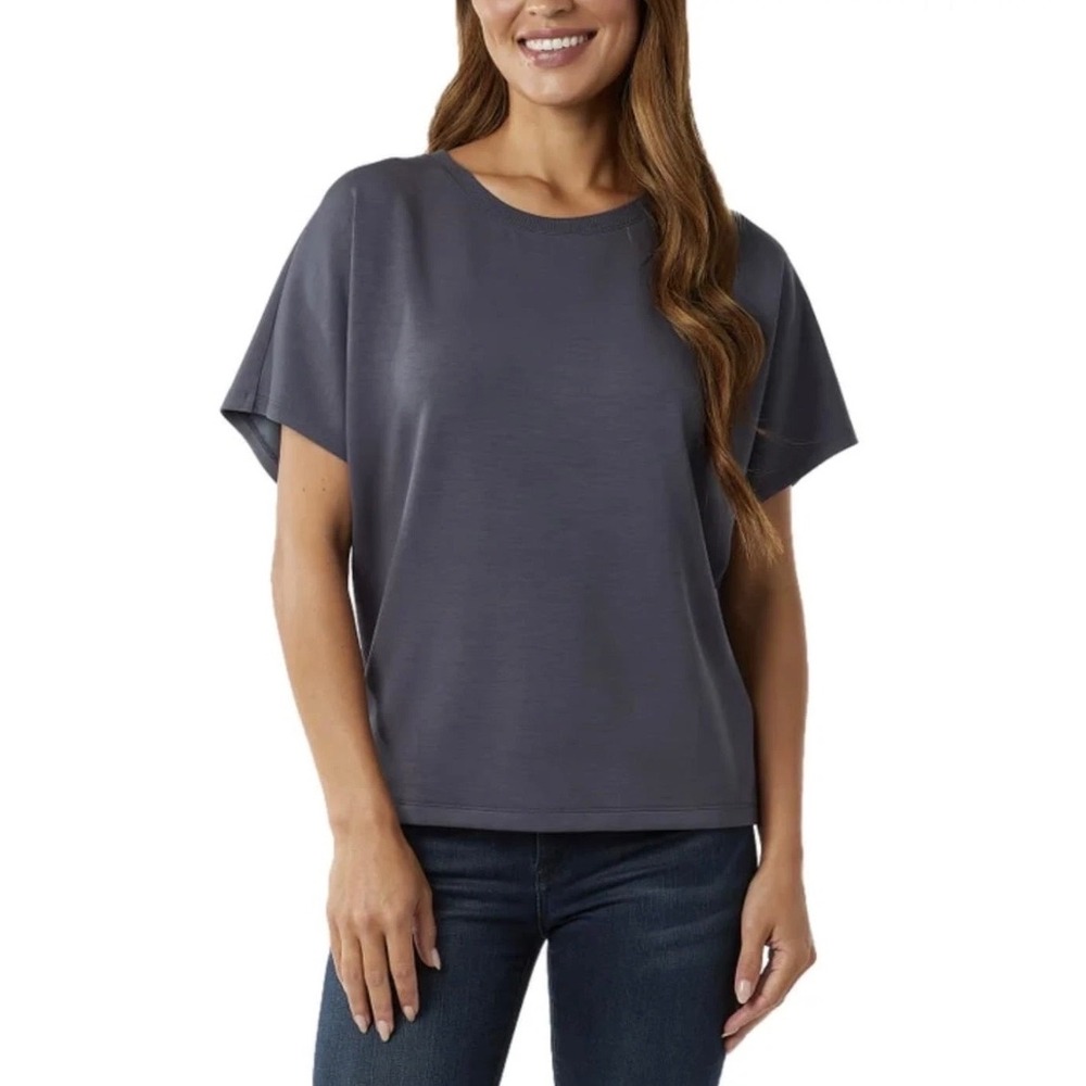 NWT 32 Degrees Cool Womens XXL Dark Gray/Blue Dolman‎ Short Sleeve T-Shirt Soft